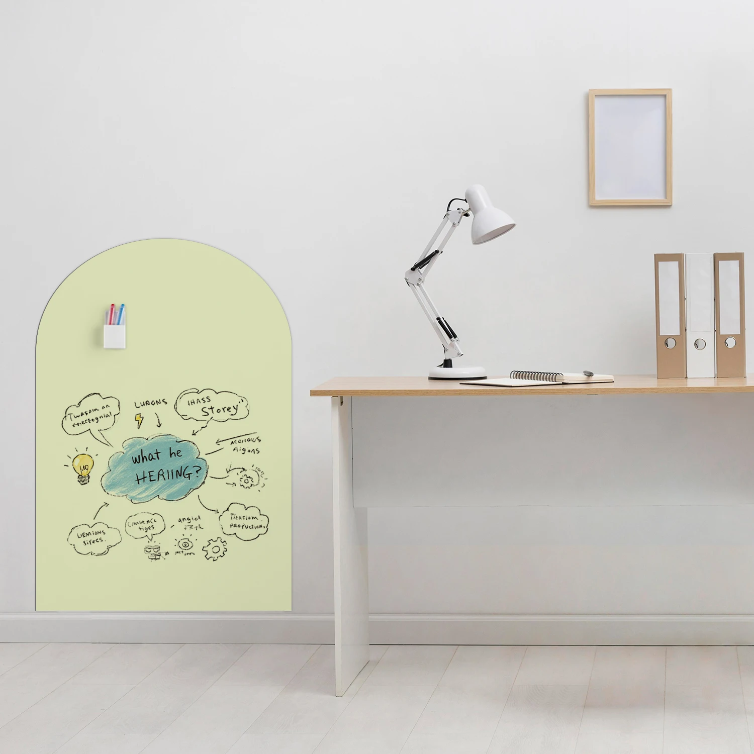 1PC Magnetic Whiteboard Arch Contact Paper for Wall, Peel And Stick Self Adhesive Whiteboard Wall Decal Roll for Home