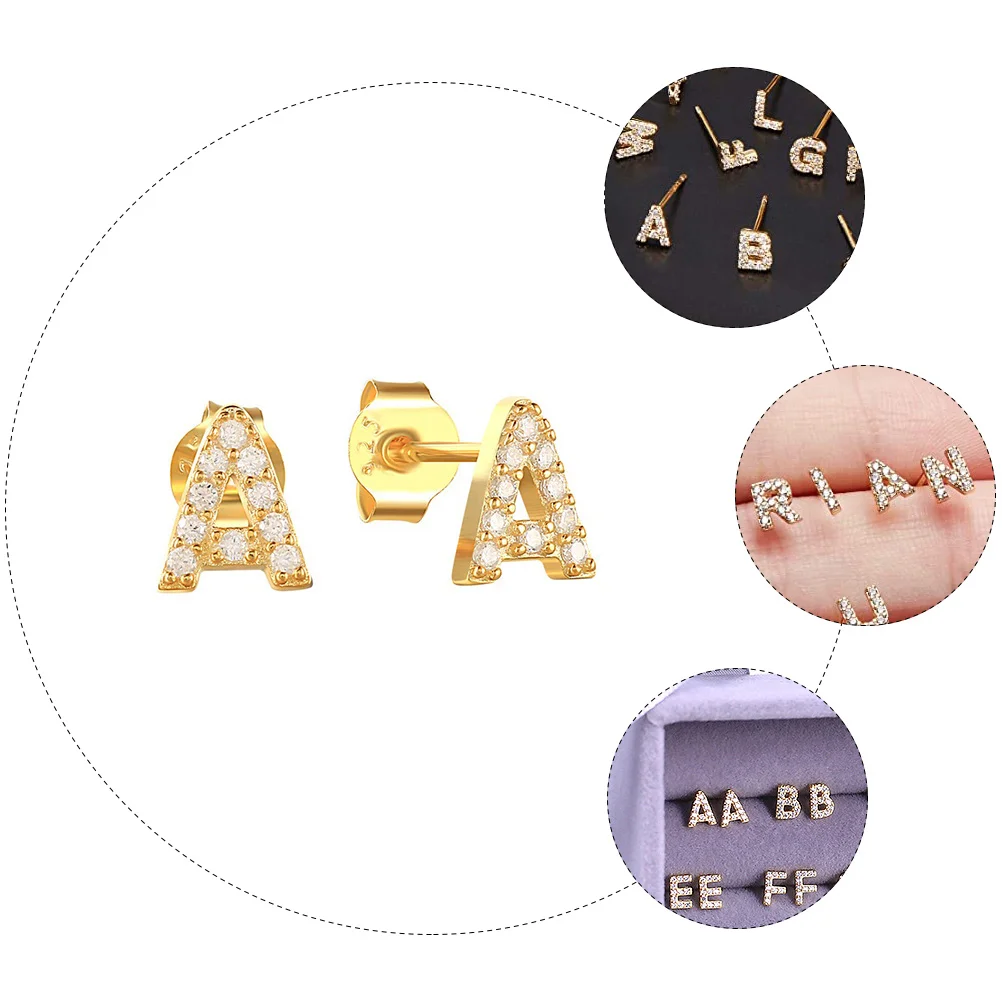 

Earring Letter Earrings Women's Schmuck Small S925 Sterling Silver Personalisierte Geschenke