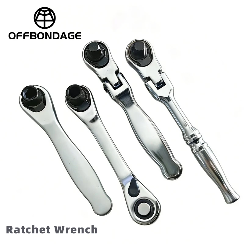 Bicycle Tools Ratchet Wrench - 1/4 Drive Ratchet Handle with 72 Teeth Quick Release Auto Motorcycle Repair Hex Wrench Set