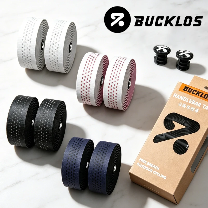 

BUCKLOS Silicone Bicycle Handlebar Tape EVA Shockproof Bar Tapes Soft Anti-slip Cycling Handle Bar Tapes Breathable Bike Wraps