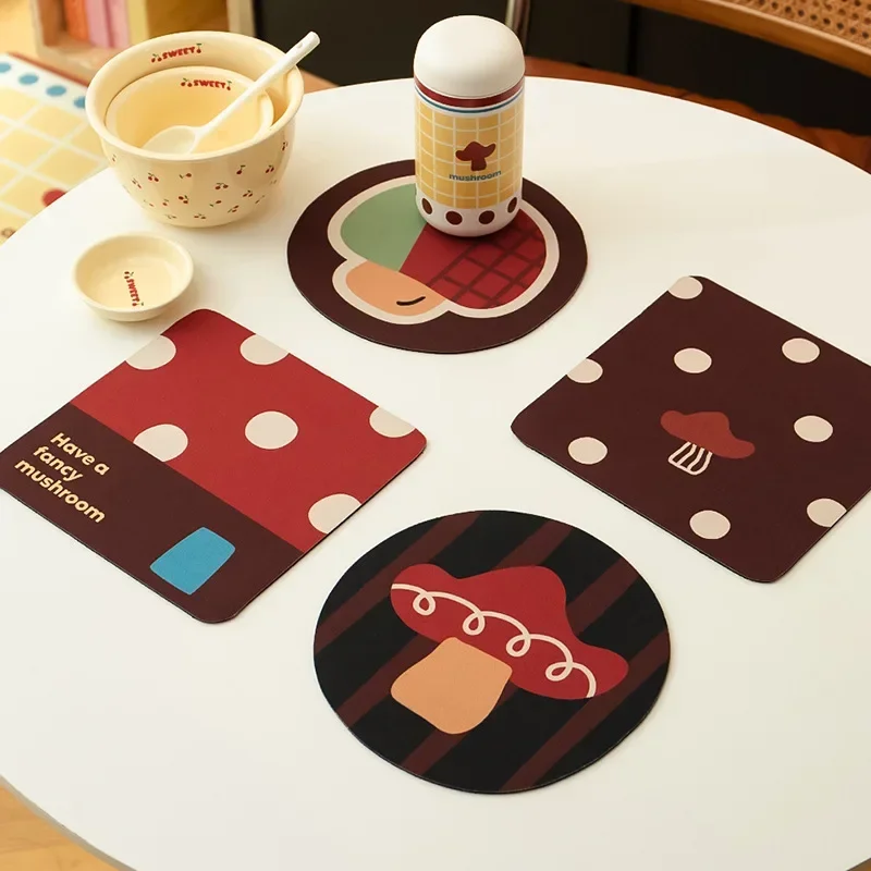 

1PCS Diatomite Rubber Coasters Absorb Water and Insulate Heat Cup Mats Slip Resistant Hot Pad Kitchen Tableware Pads Decoration