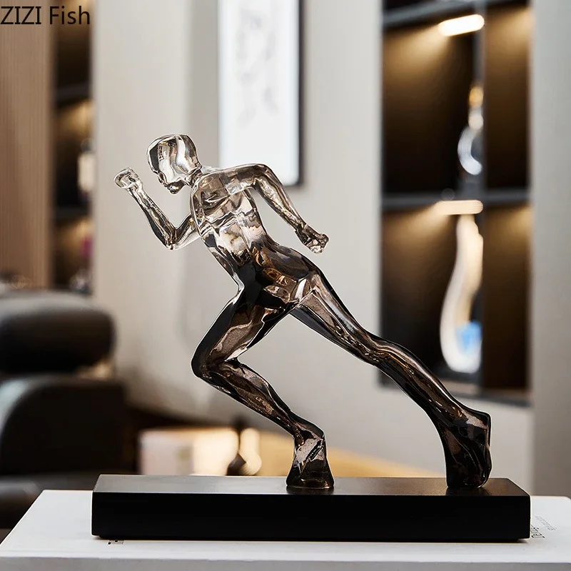 

Running Sports Figures Artwork Statue Desk Decoration Ornaments Athlete Runner Character Resin Sculpture Room Aesthetics Decor