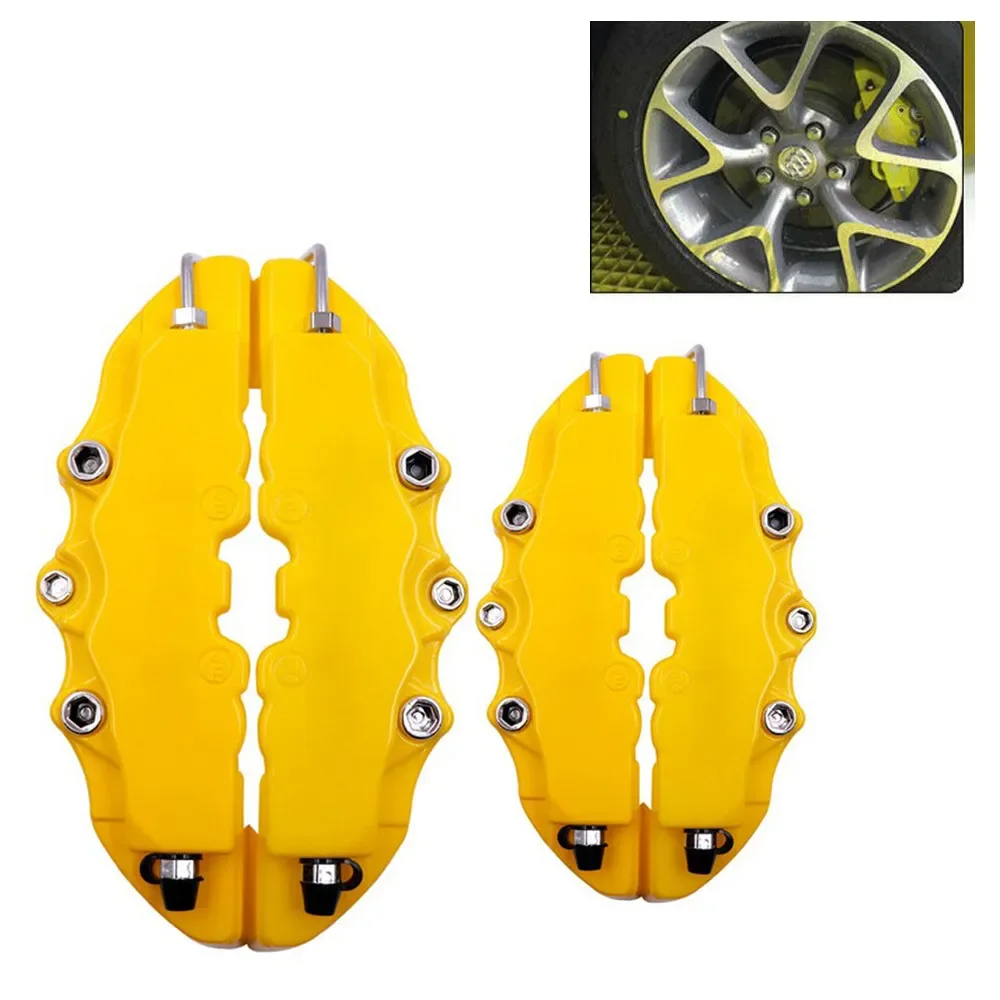 Car Caliper Cover Kits 3D Style Accessories Brake Caliper Front/Rear Replacement  YELLOW Parts Accessories