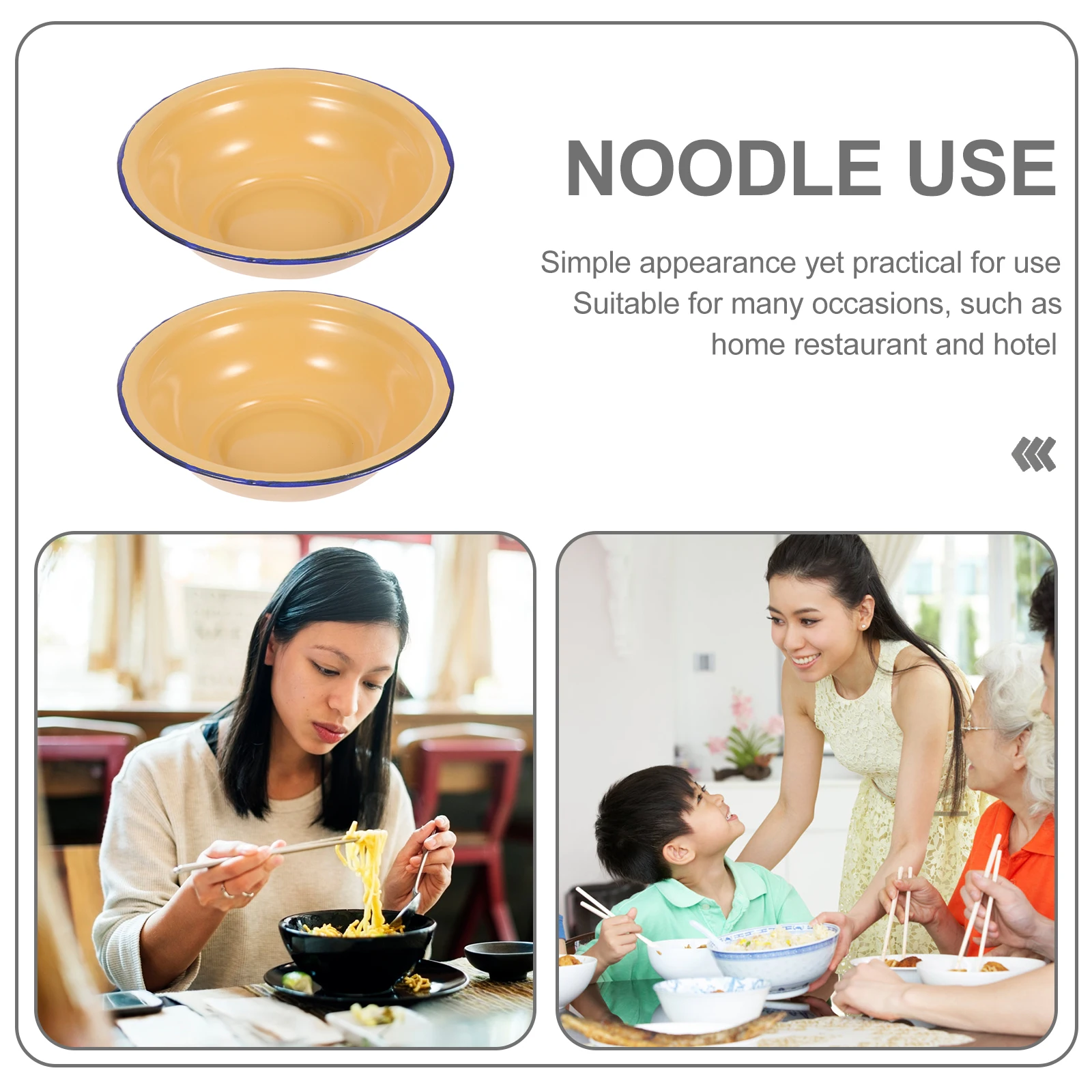 

2Pcs Thickened Enamel Basins Simple Design Antirust Multipurpose Home Kitchenware Enamel Basin Simple Basin Household Enamelware