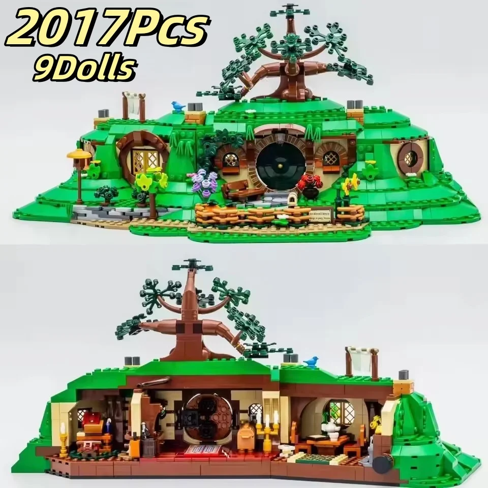 New MOC Green Tree Hole Bag End Street View Building Block Model, Home Decor Display Ornament, Holiday & Birthday Gift image 3