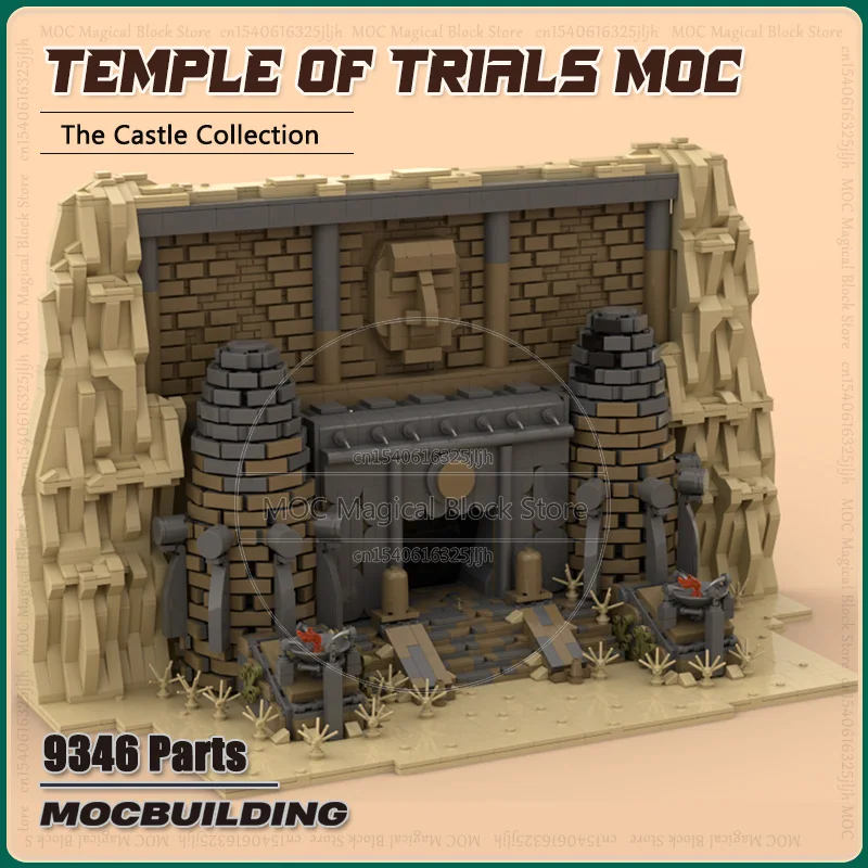 Famous Castle Temple of Trials MOC Building Block Architecture Diorama Creative Educational Model Bricks Sets Toys Gifts