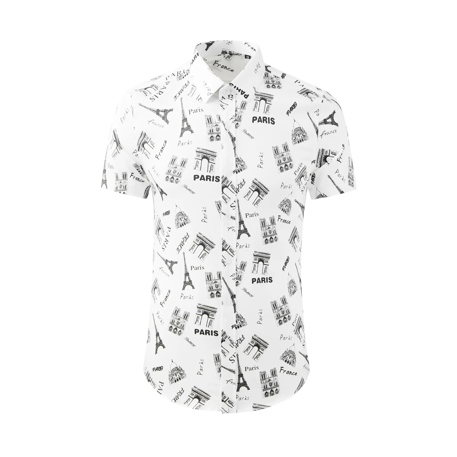 men's short sleeved fashionable black Cuban collar, high-quality luxury short sleeved summer clothing
