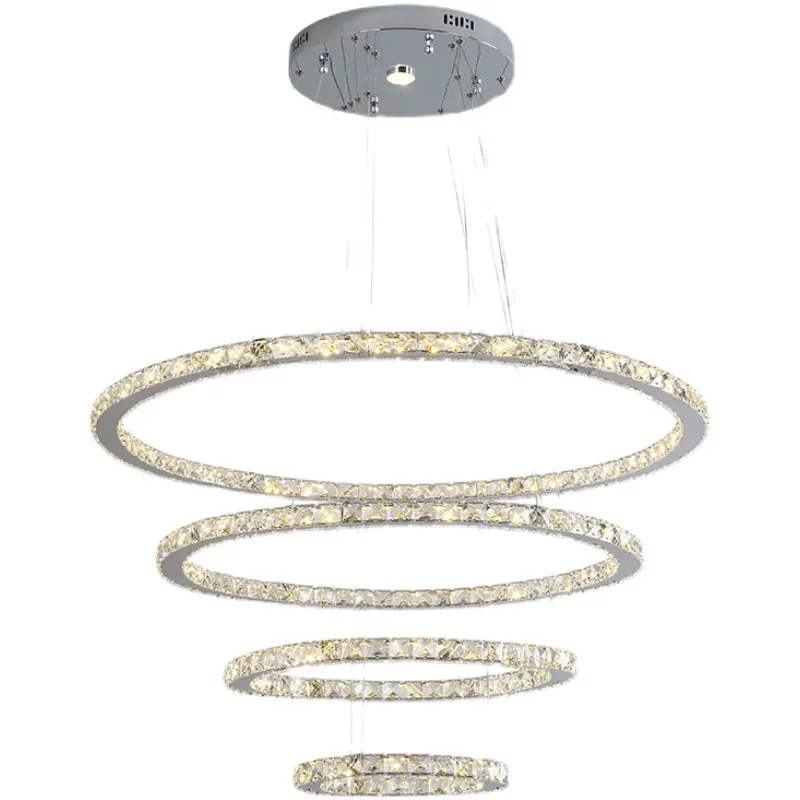 Diamond Crystal Ring LED Chandelier Crystal Lamp Modern Crystal Light Fixture Circle Hanging Lustres LED Luminaire Home Lighting