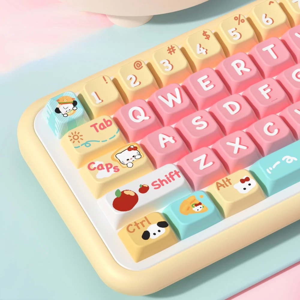 bread puppy theme keycap MDA Profile PBT material 138/158keys cartoon mechanical keyboard cap