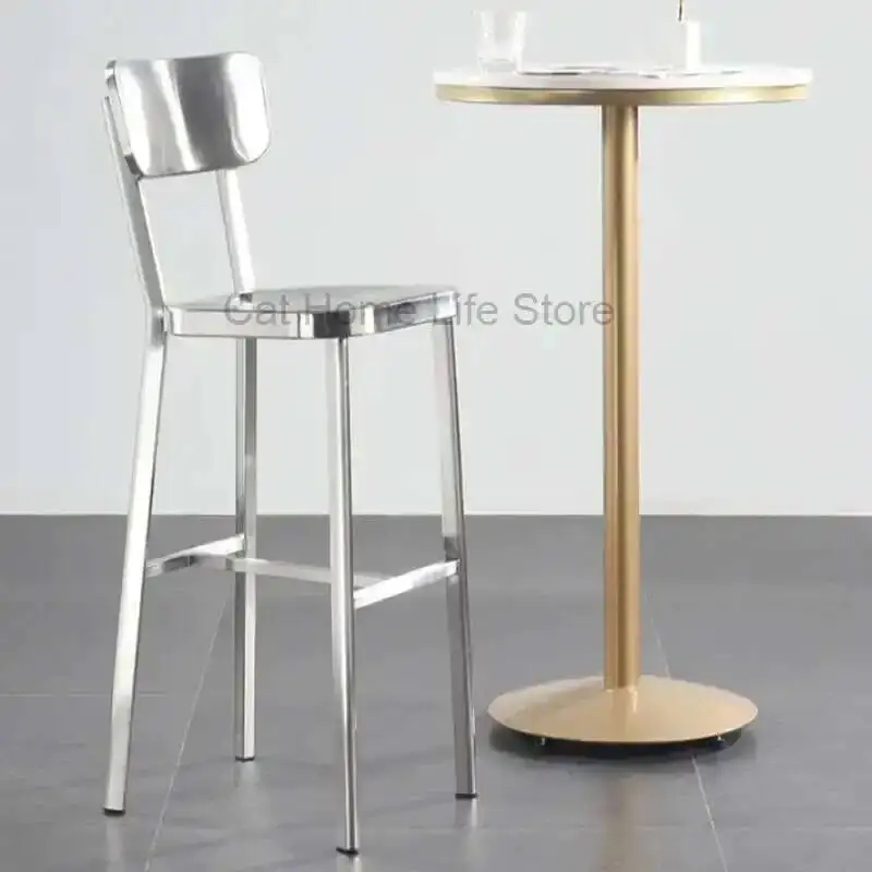 

Stainless Steel Minimalist Modern Chairs Vanity Bar Unique Island Bar Stools Ergonomic Adults Sillas De Bar Household Essentials
