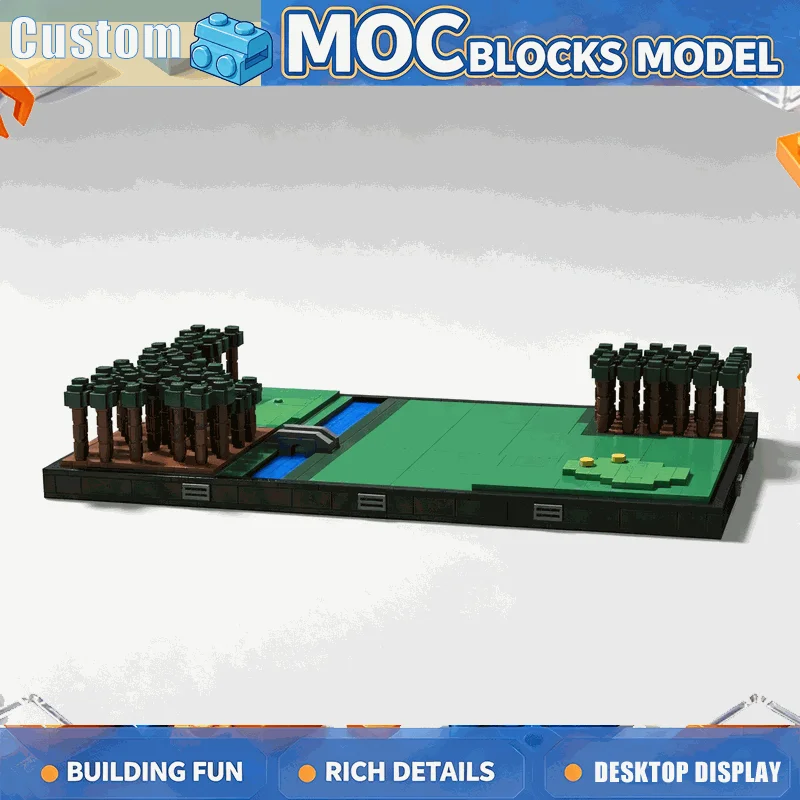 1280PCS Miniature Golf Course Water Bridge Building Blocks Landscape Architecture Model DIY Assembly Set Creative Display Gift