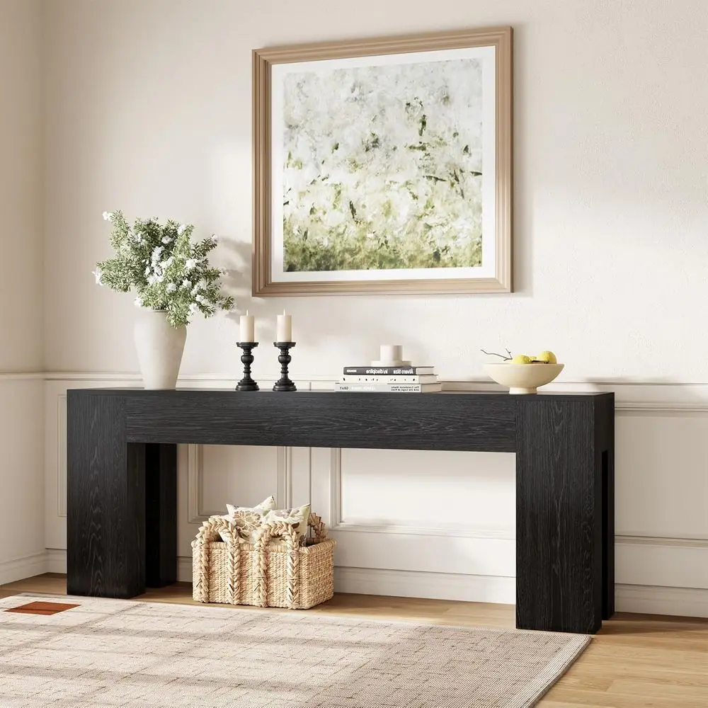 

Extra Long Soa ole Table or Entryway Living Room, 79-Inch armhouse Wood Behind Couch Table, Recular Accent ole with Wooden Doubl