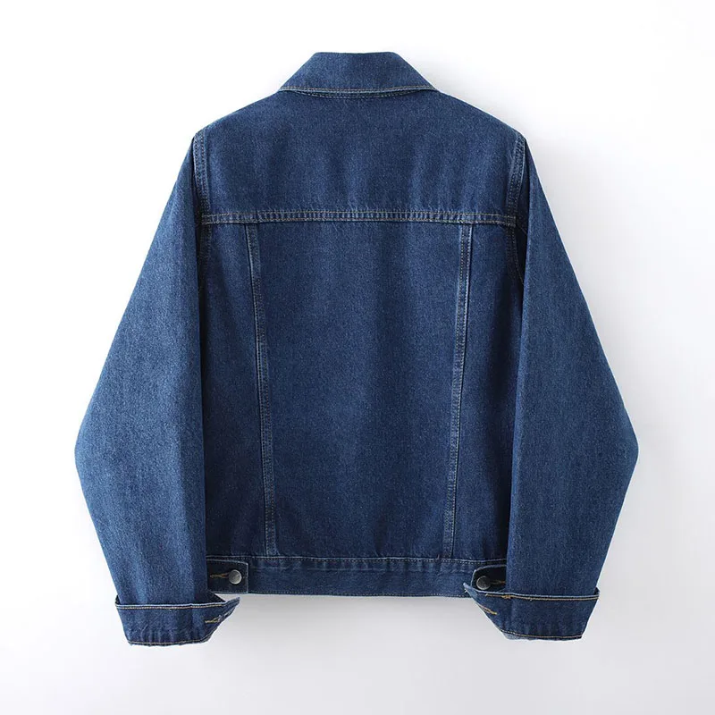2025 Autumn Women's Casual Denim Jacket All-Match Long-Sleeved Single-Breasted Jeans Coat Female Loose Button Pocket Outwear