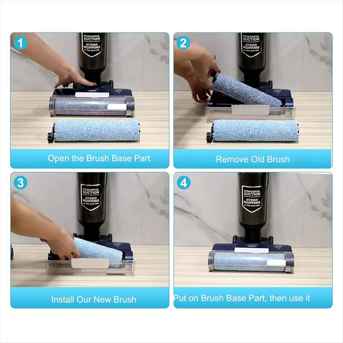 【Newest AT03】Replacement Brush Rollers for WD161 WD261 WD101 WD201 AW261 AW302 Essential Wet Dry Vacuum Accessories Spare Parts