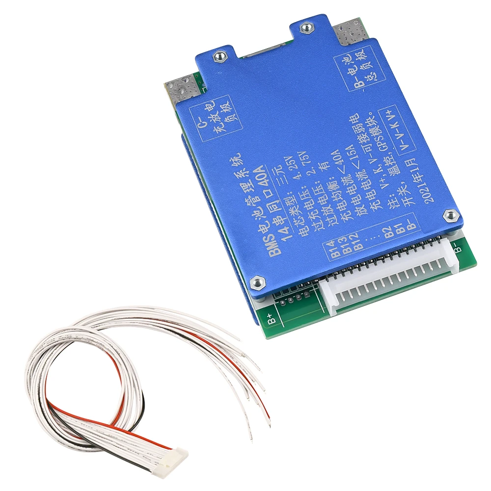 14S 40A 52V Ternary Lithium Battery Charging Protection Module Same Port Active Equalizer Board Smart BMS