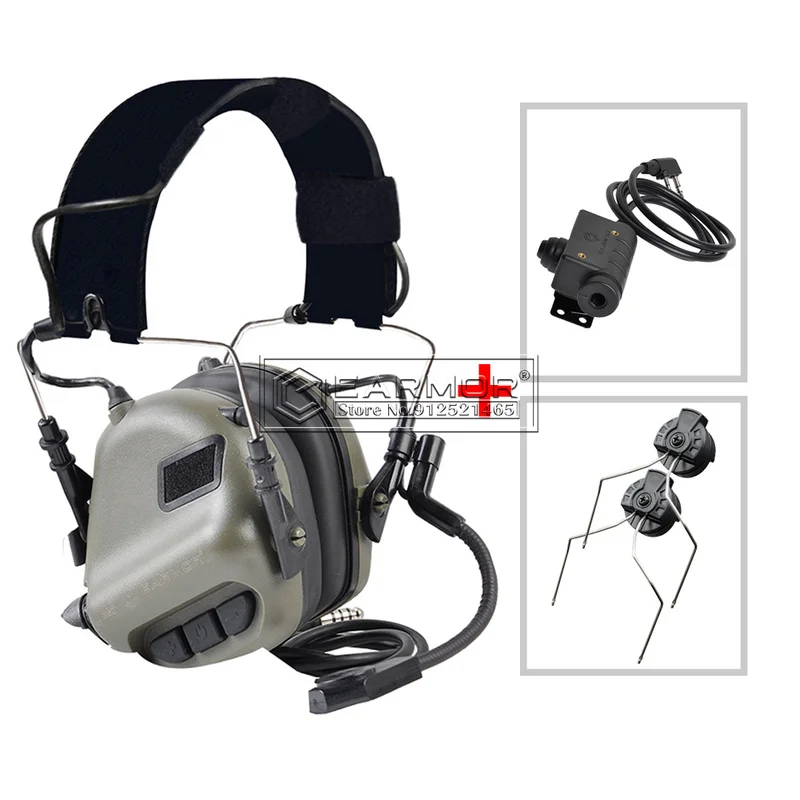 

EARMOR M32 MOD4 Tactical Headset & ARC Rail Adapter & M51 PTT Adapter Set for Fast Helmet ARC Rail