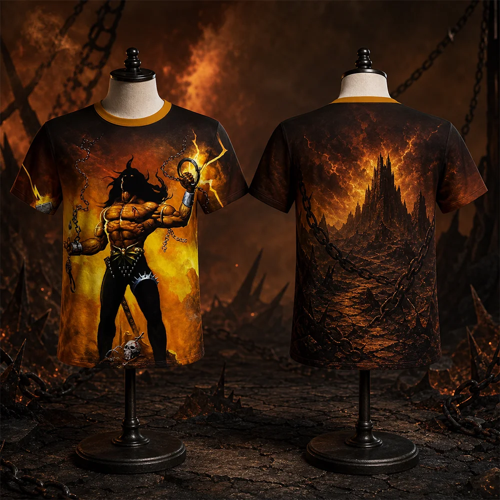 Unisex MANOWAR Rock Hip-hop 3D Print Parent-Child Matching T-shirt Quick-Dry Breathable Short-Sleeve Casual Fashion Summer Top