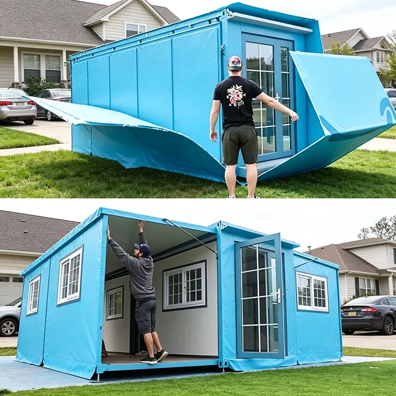 Room Foldout 20ft Prefab Houses Foldable,3 Rooms Mobile Fold Out China Folding Container House,Homes Foldable Container House