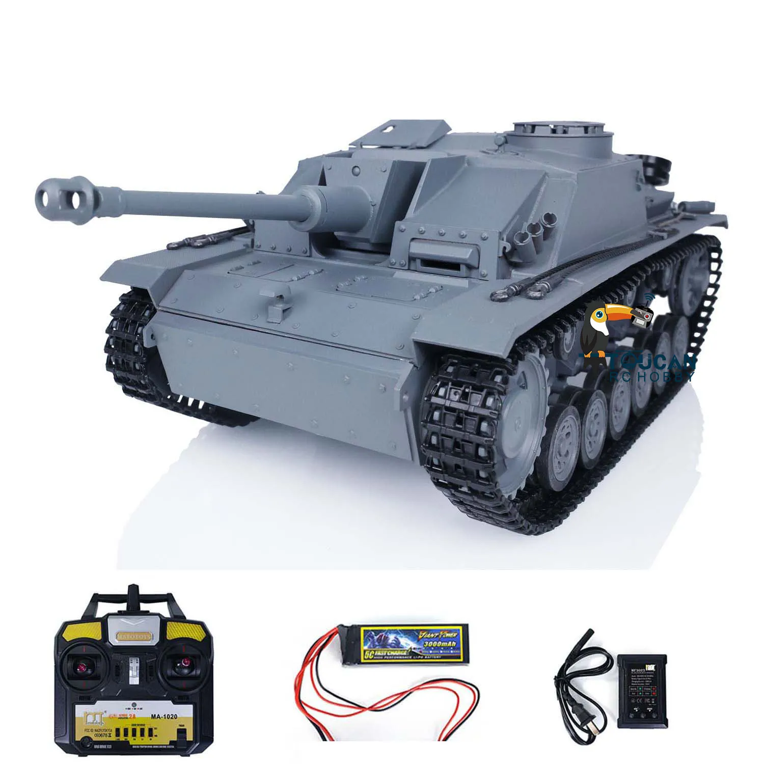 

Mato 1/16 Metal Stug III RC Tank Infrared Barrel Recoil Grey Color 1226 RTR Ready to Go Model TH00669-SMT7