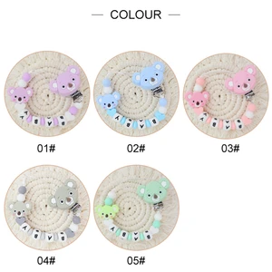 Cartoon Koala Schnullerklamme mit Anpassungsname, Zeit Mannequin -Kette, Zubehör Babys, benutzerdefinierte Neugeborenengeschenk, Teether Toys 8 Hauptverkäufe Bitre Koala - №7