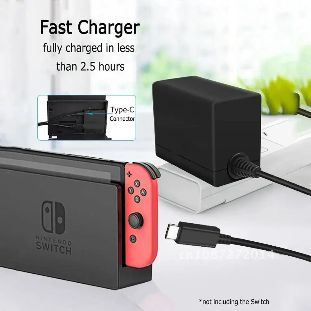 Charger For Nintendo Switch Fast Charging Travel Wall Power Adapter TV Mode 5ft 1.5m PD Charger For NS Lite Original