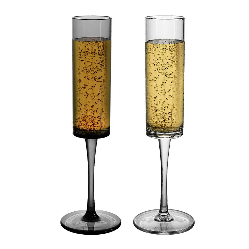 2Pcs Acrylic Champagne Glasses Wedding Party Flutes Bevel Wine Glass Home Bar Drinkware Party Valentine\'s Day Gifts