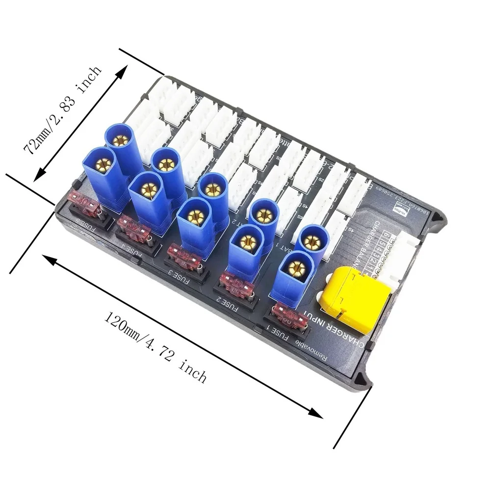 

For 2S 6S Parallel Charger Board for LiPo Battery Packs with EC5 Connector Removable Fuse for Balanced Charging Setup