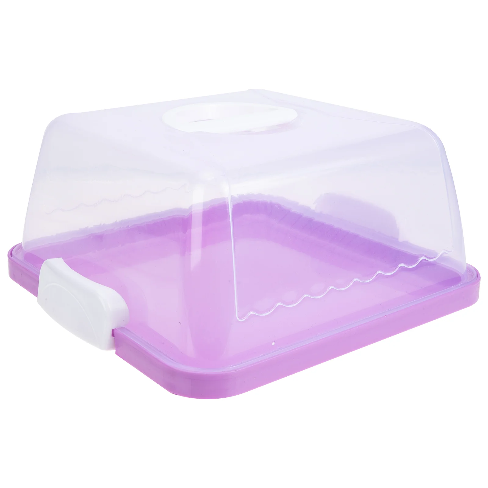 

Cake Boxes Portable Dessert Storage Case Clear Carrier Paper Cup with Handle Birthday Containers Violet Plastic Lid