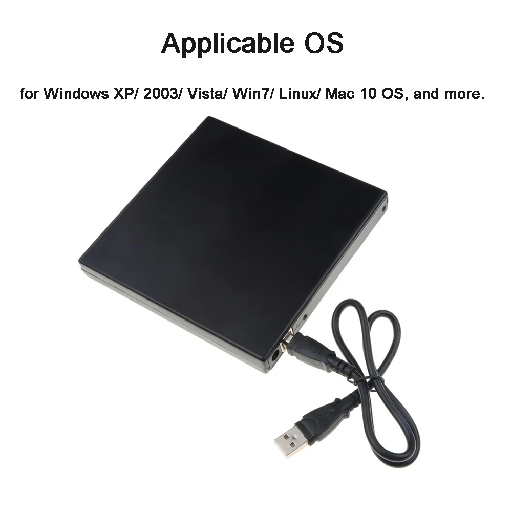 12.7mm USB 2.0 Portable External Optical Drive Case Kit External Mobile Enclosure DVD/CD-ROM Case For Laptop