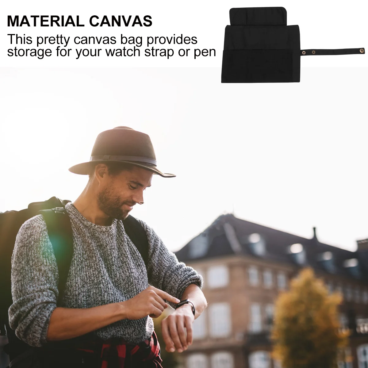 

Watch Storage Bag Stationery School Pencil Cases Kawaii Supplies Pouch for Aesthetic Canvas Strap Miss Small