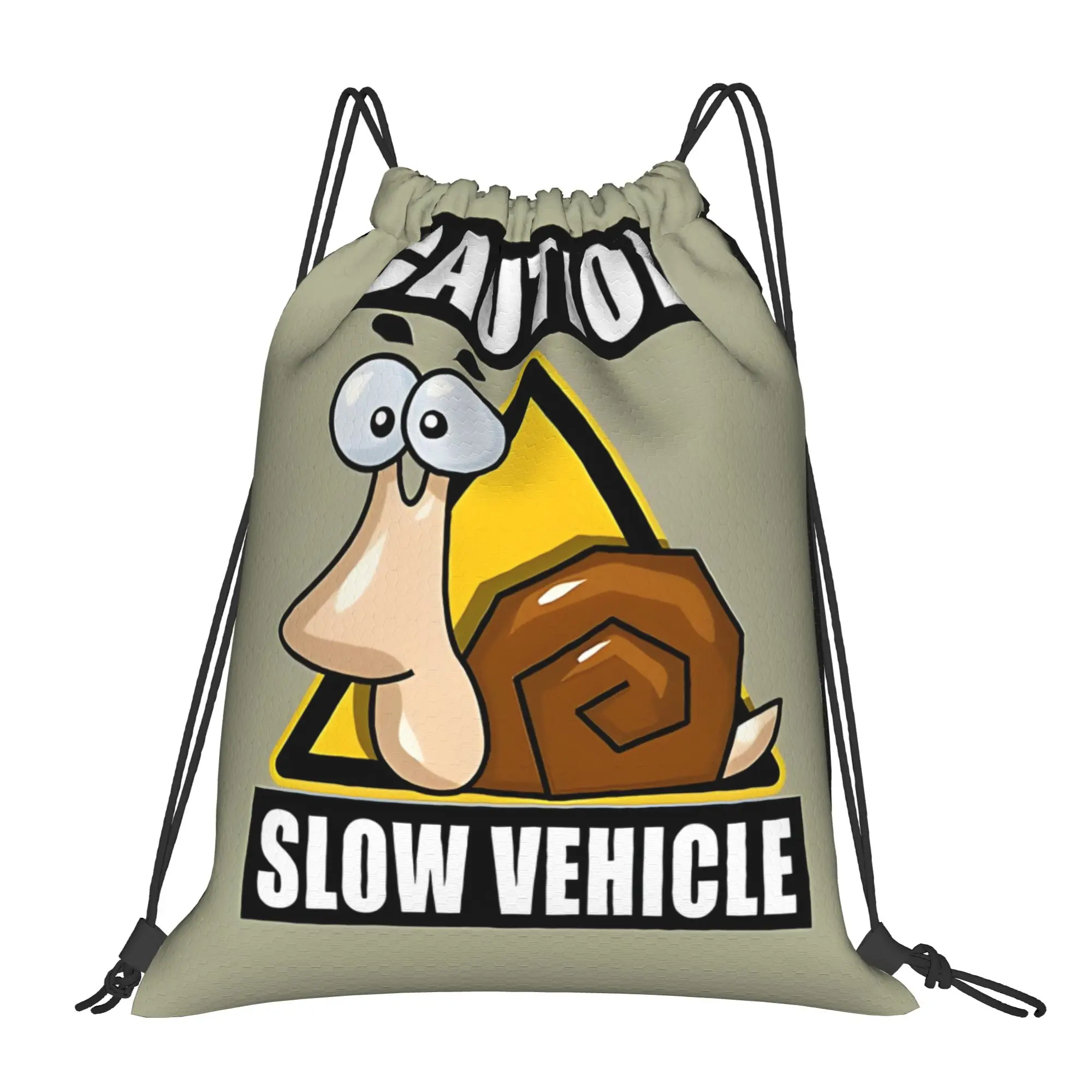 Caution Slow tape Construction vehicle Portable Sports gym Drawstring Bags Riding gift Storage Backpacks
