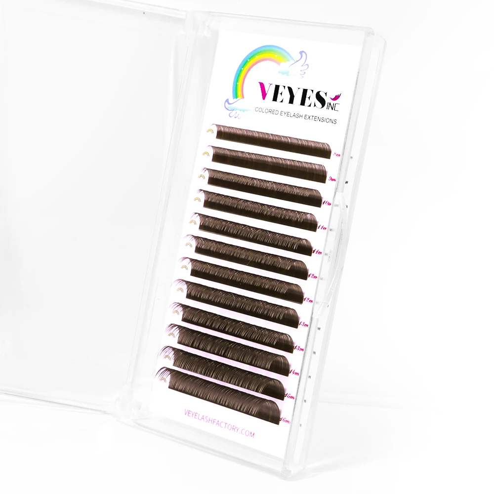 Veyes Inc 0.05mm estensioni ciglia marrone Latte veyellash morbide 8-16MM ciglia finte visone finto Volume individuale estensioni ciglia