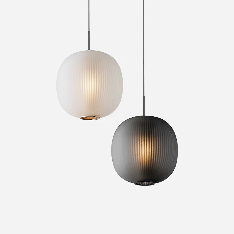 Modern Glass Pendant Light Simple Matte White Smoke Ash E27 Glass Pendant Light New Indoor Lighting Design LED Lighting Fixture