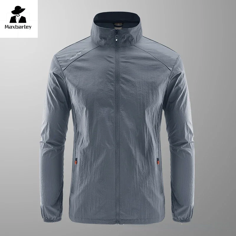 UV Sommer Sonnenschutz Kleidung Herren lässig dünne Kapuze schnell trocknende atmungsaktive Jacke Camping Angeln ultra dünne Haut Wind jacke