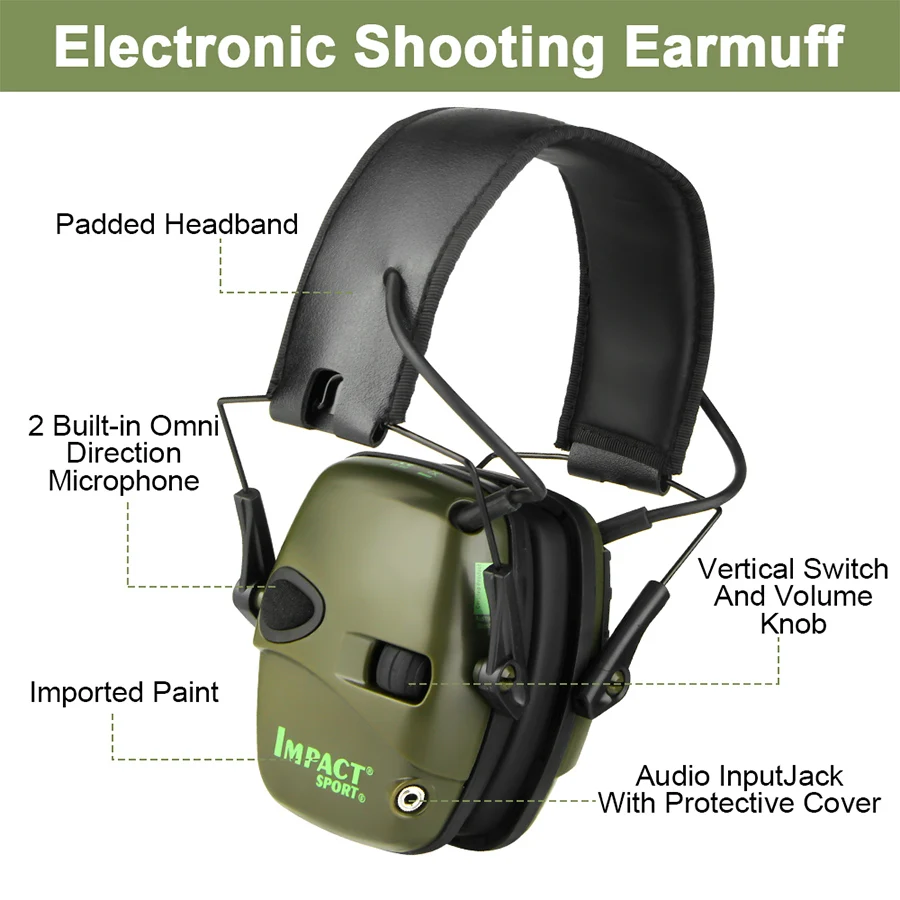 Original Tactical Electronic Shooting Earmuff Outdoor Sports Anti-noise Headset Impact Sound Amplification Hearing Portable Case