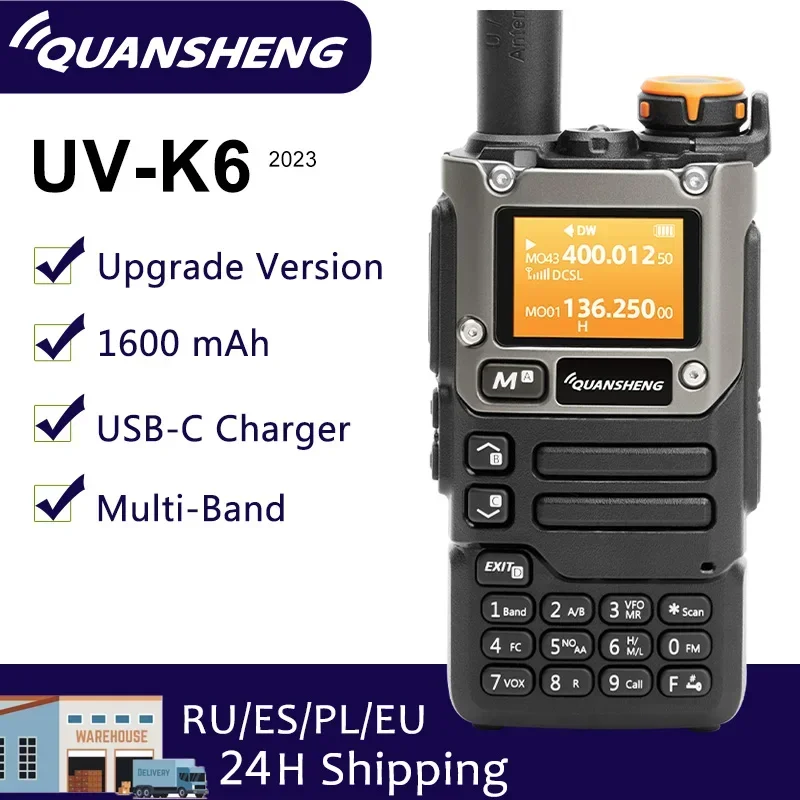 Quansheng UV-K6 UV-K58 5W  Walkie Talkie UV-K5(8) Two Way Radios USB C Direct Charge Multi-band AM/FM UHF VHF DTMF UV-K5 Upgrade