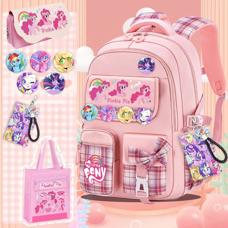 My Little Pony Pinkie Pie Twilight Sparkle Cartoon Cute Print Girly Heart Student Large Capacity Zipper Backpack Holiday Gift