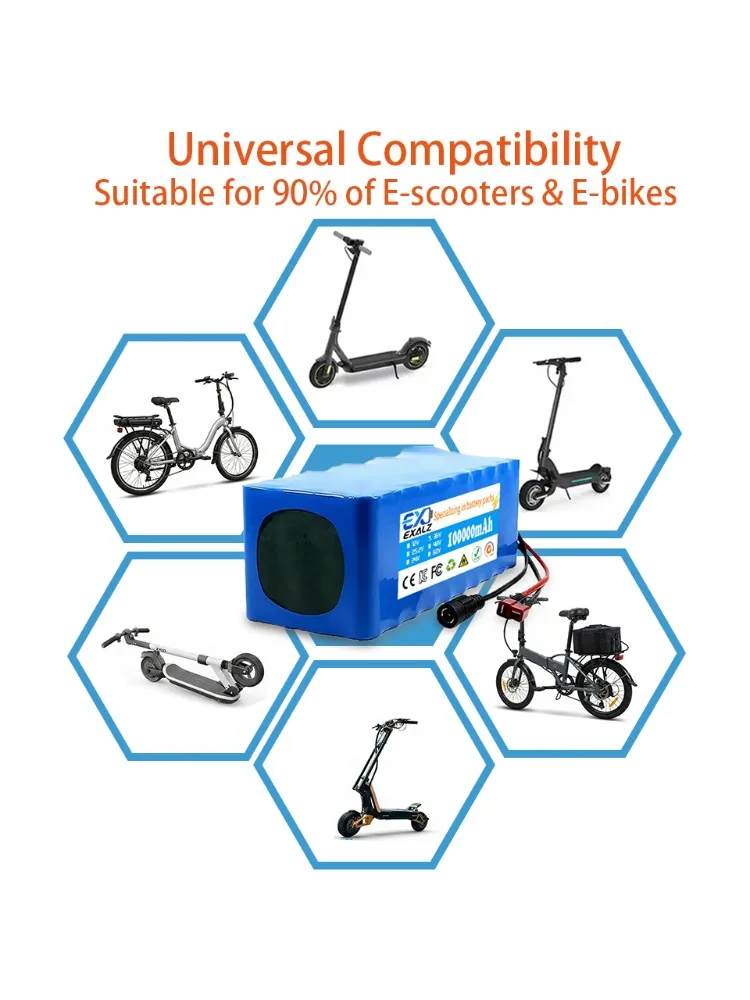 AliExpress EXALZ 36V Electric Scooter Battery 10S4P 100Ah 18650 Lithium Battery Pack with BMS for E-Bike E-scooter High Power 42V 500W