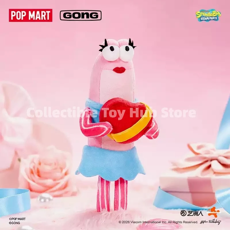 Genuine Pop Mart Gong Spongebob Romantic Fish Couple Plush Doll Gift Box Pink Orange Fish Pair Cute Fluffy Stuffed Toy Gift Box view 4