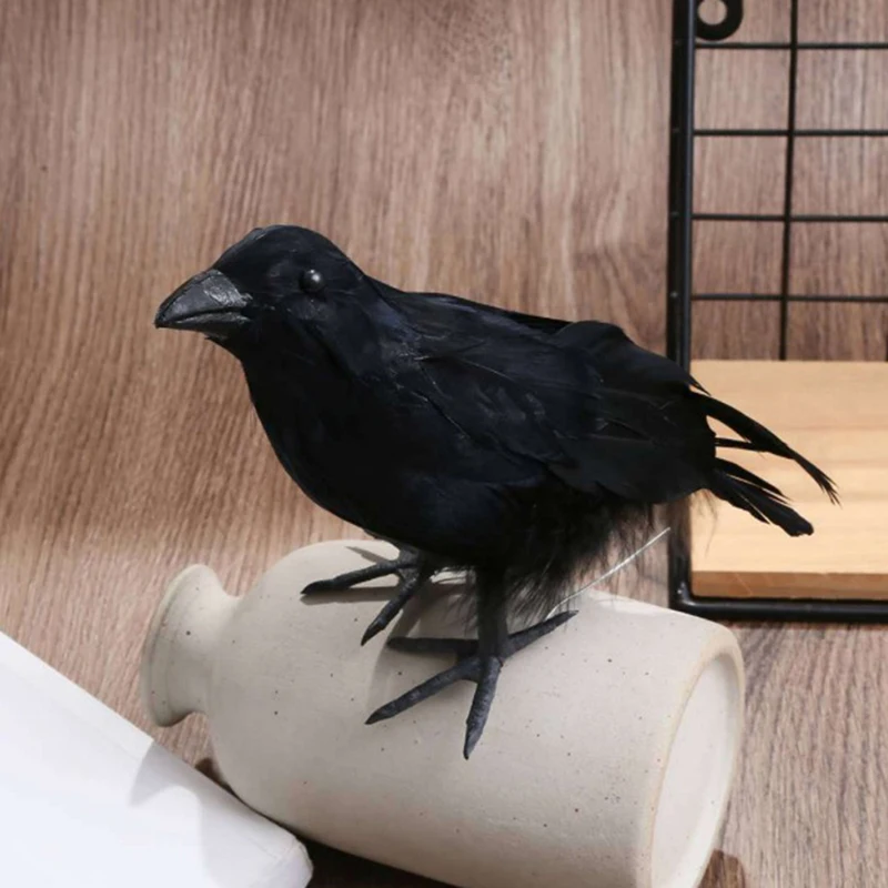 C New Simulation Black Crow Raven Bird Repellent Pest Control PigeonRepellent Garden Decoration Outdoor Decoracion Exterior