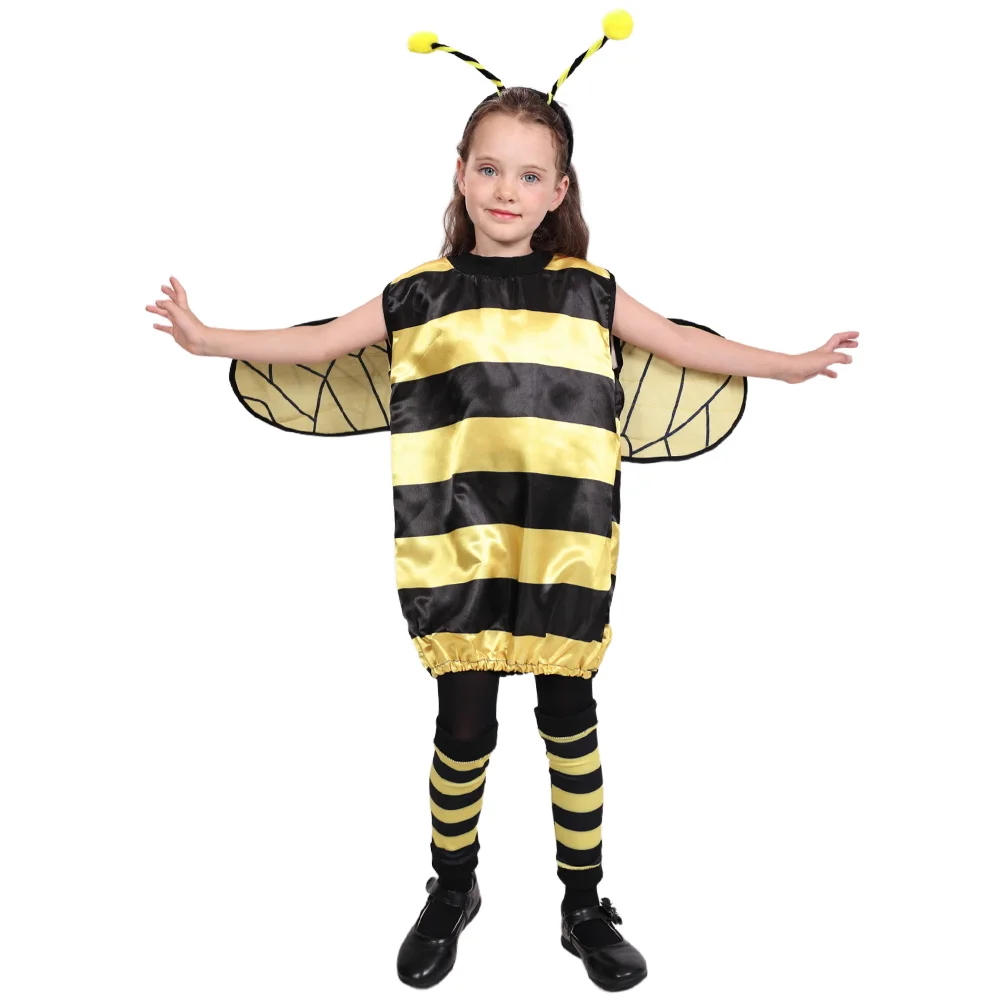 Conjunto de Disfraces de Abeja para Adultos y Niños con Accesorios para la Cabeza, Conjunto Completo de Disfraces, Accesorios para Fiestas y Actuaciones