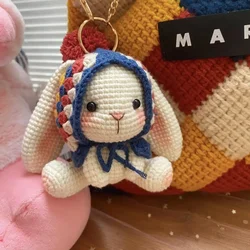 Handmade Knitting Crafts Cute Rabbit Keychain Creative DIY Amigurumi Knitting Needles Hook Finished Children's Birthday Gift