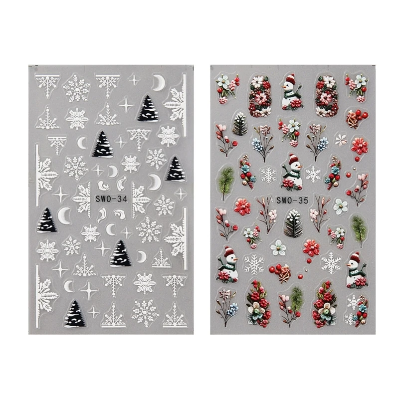 Festival Christmas Decals For Effortless At Home Manicure Safe And Long Lasting Designs To Suit Your E1YF