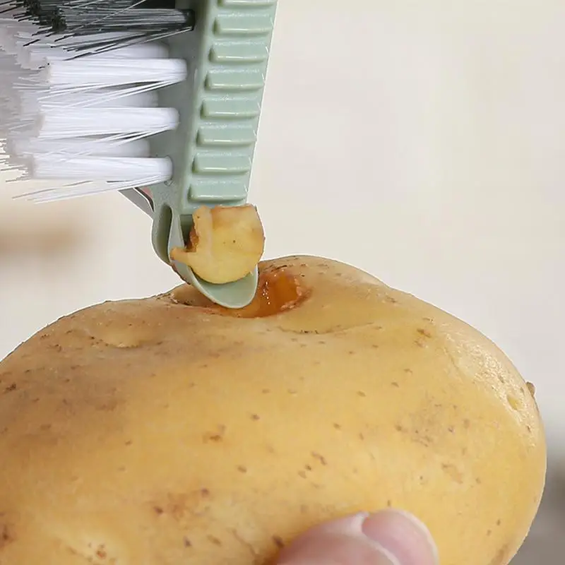 Fruit And Vegetable Peeler Multifunctional Food Peeler Vegetable Scrubber Fruit Peeler With Brush Practical Hand Peeler For image 2