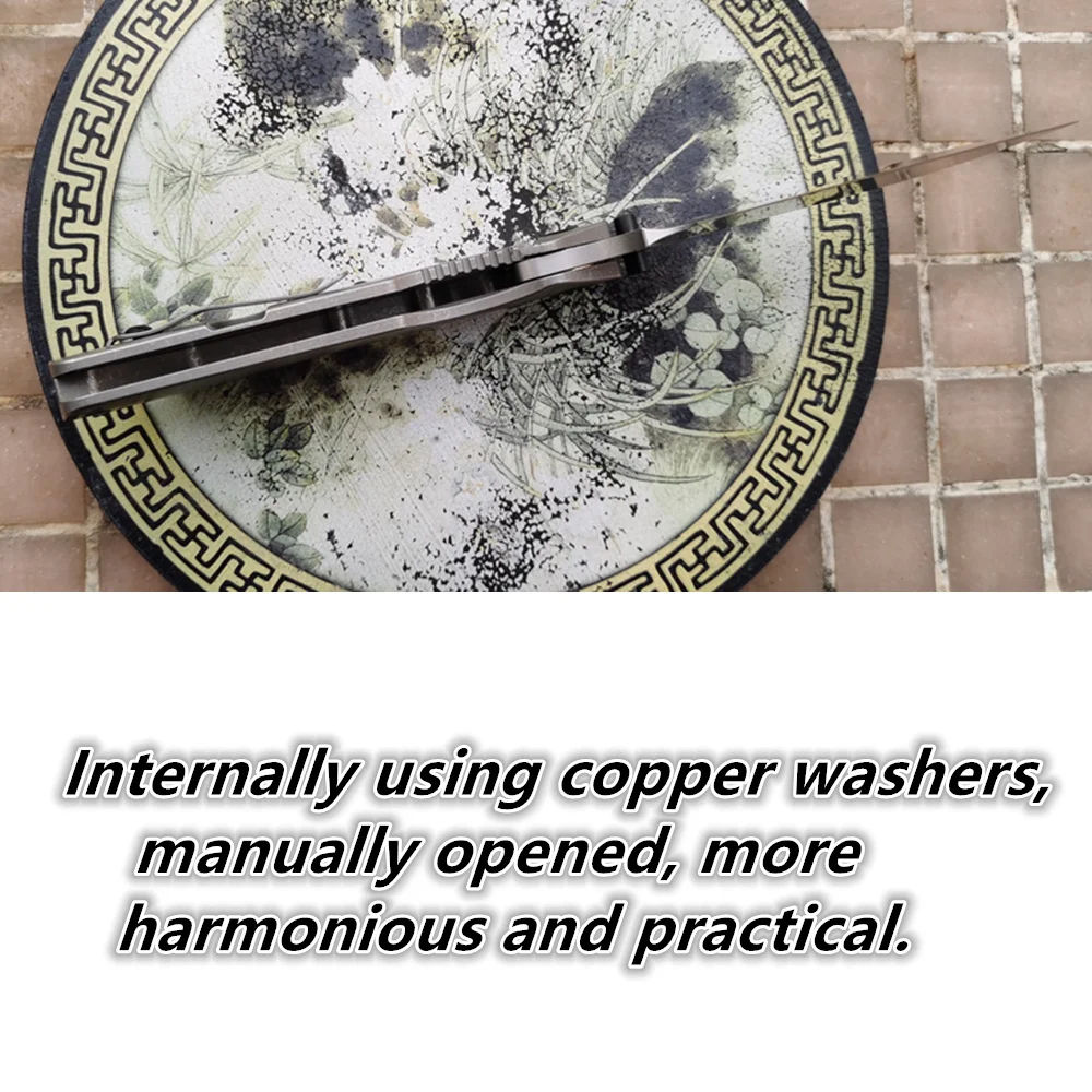 JUFULE 2024 SMF Carve Strider Logo AUS10 titanio fibra di carbonio rondella di rame coltello pieghevole campeggio caccia pesce strumento EDC all'aperto