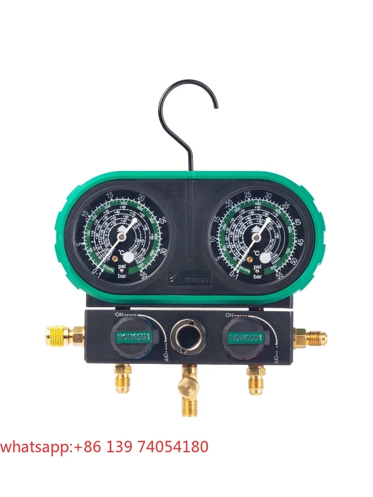 Medidor de fluoruro para coche doméstico R134aR410R32, medidor doble de líquido refrigerante, medidor de presión de refrigerante para aire acondicionado de coche