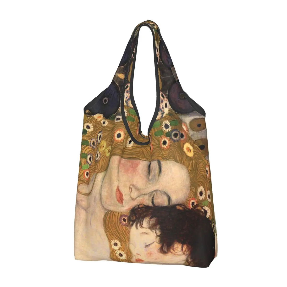 Reusable Gustav Klimt Freyas Grocery Bag Foldable Machine Mother and Child Shopping Bag Large Eco Storage Bag Lightweight