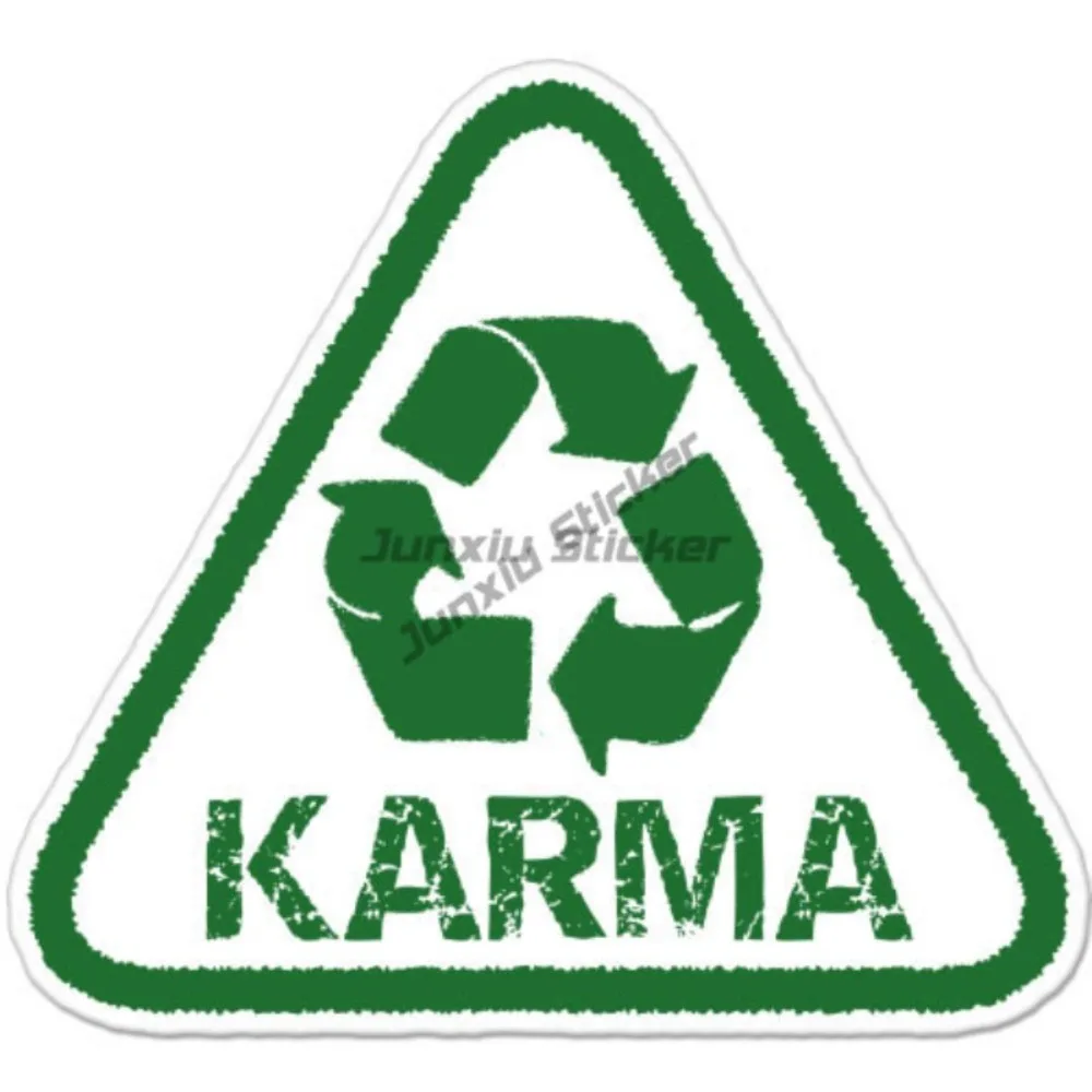 

Karma Recycle Green Peace Car Bumper Sticker Decal Funny Decorations For Pictures Decals Custom Made Aquarium