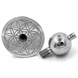 SONGLONG Flower of Life Brass Pendulum Pendant For Divination Gold plated Wicca Healing Spiritual Energy Balancing Pointed
