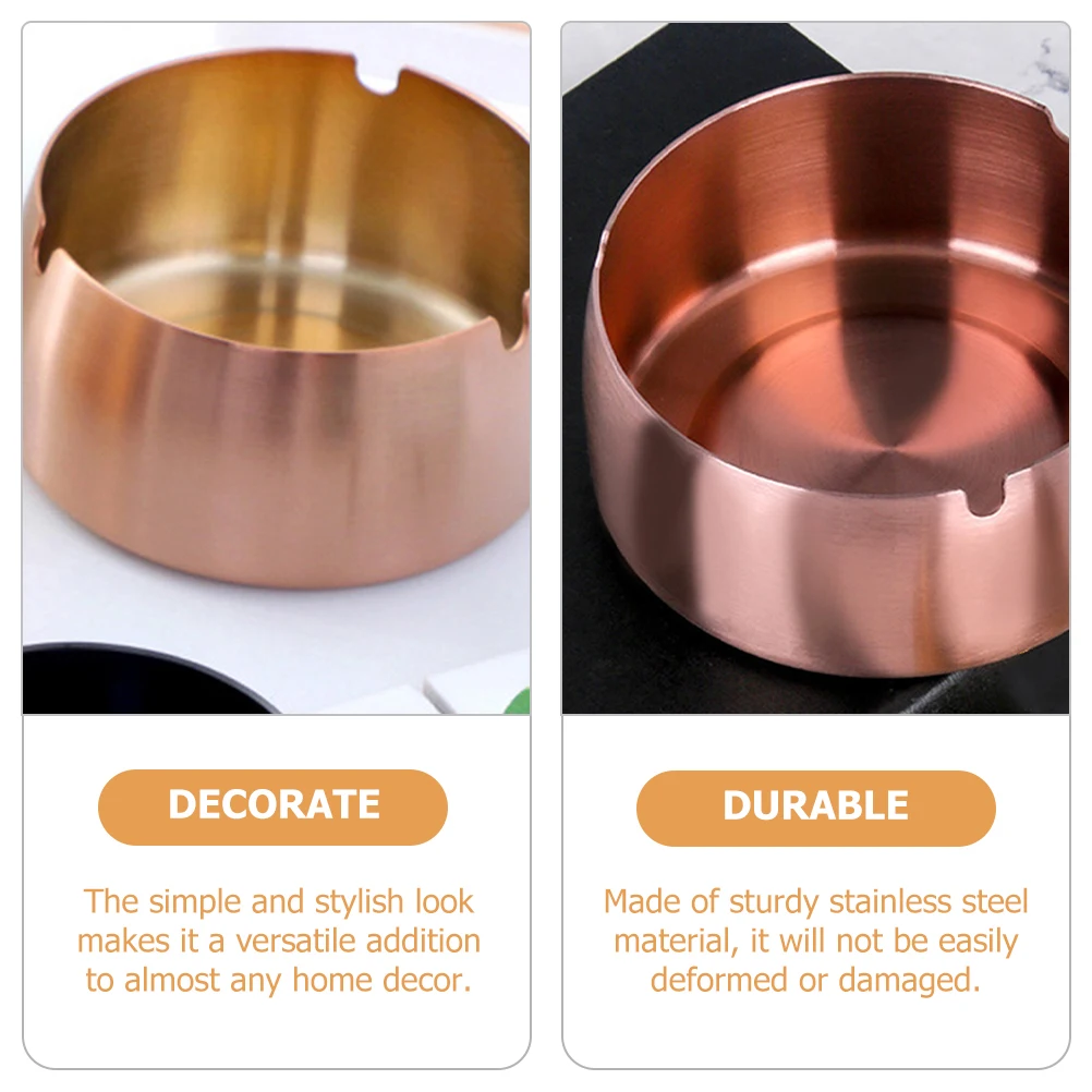 

Sturdy Stainless Steel Windproof Ashtray Fashionable Household Smoking Accessory Stylish Ash Container Outdoor Garden Bar Home